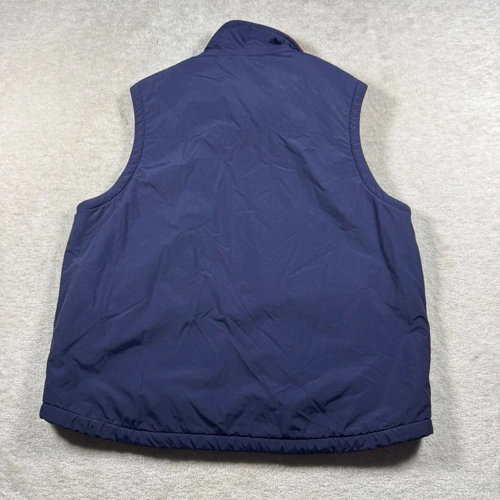 LL Bean Vest Mens L Blue Warm-Up Fleece Lined Nylon Full Zip Outdoor 0WY07